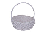 Set 4 Cosuri din Rachita Forma Rotunda Alb